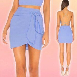 SUPERDOWN Milah Linen Blend Wrap Mini Skirt Sz XS